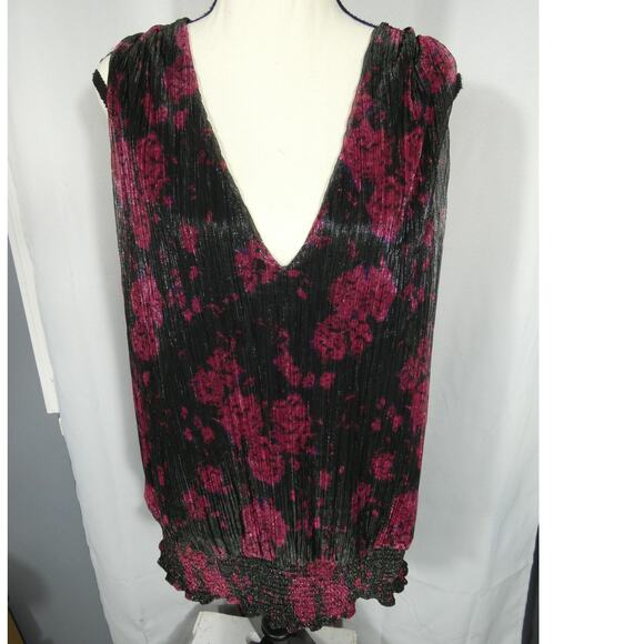 White House Black Market Tops - White House Black Market XL Sleeveless Blouse Deep V-Neck Keyhole Sparkle Party